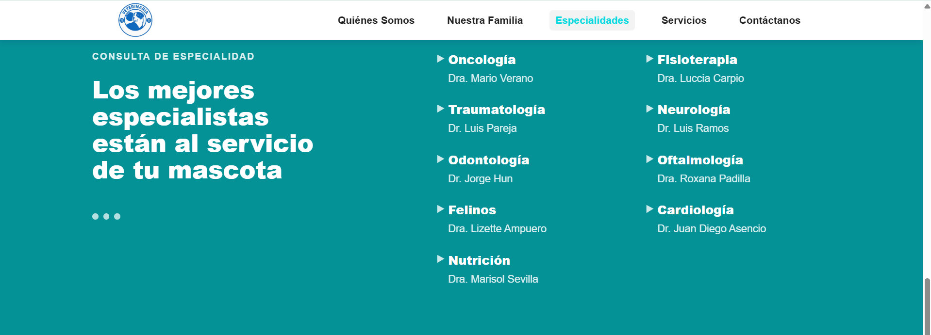 Web Veterinaria - Vista 4